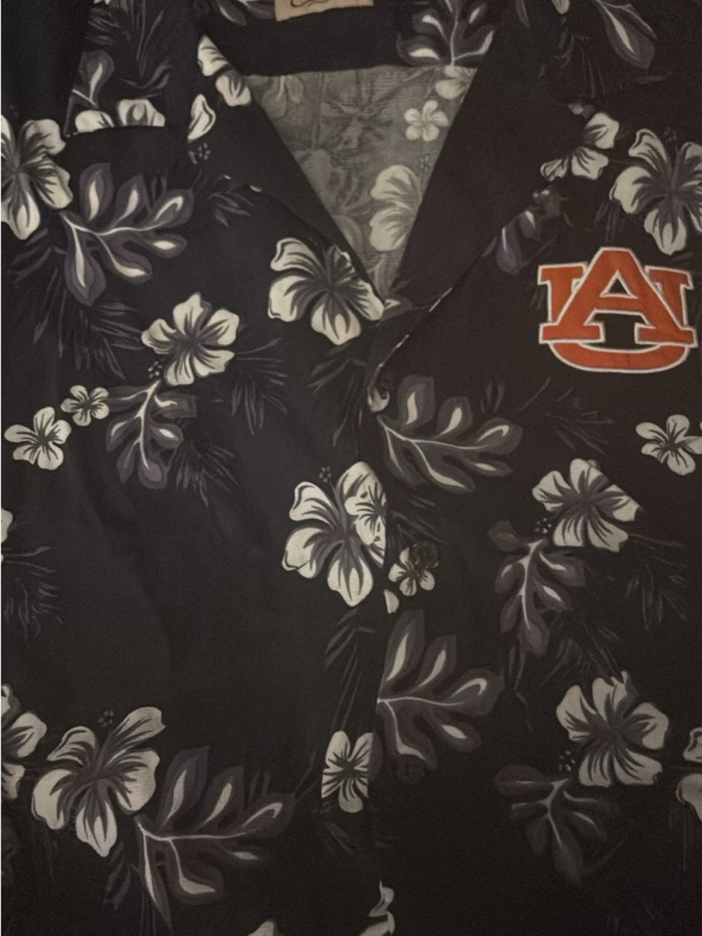 Auburn University Black Floral Logo Polo